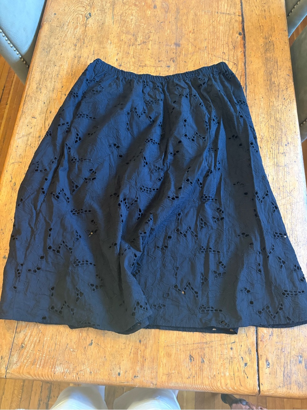 H&M Midi Skirt with Eyelet Embroidery